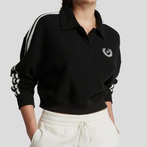 PINK Victoria's Secret Reverse Fleece Cropped Pullover Sweatshirt Size XL NWT